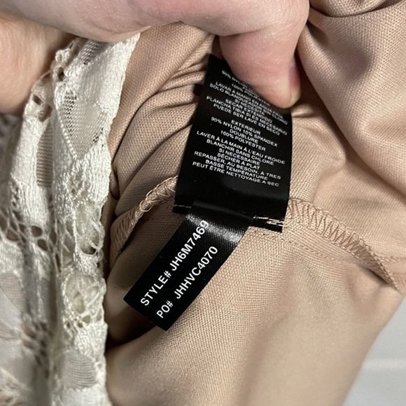 Jessica Howard Womens 8 Shift Dress All Over Lace Floral Crochet Overlay White - Picture 8 of 8